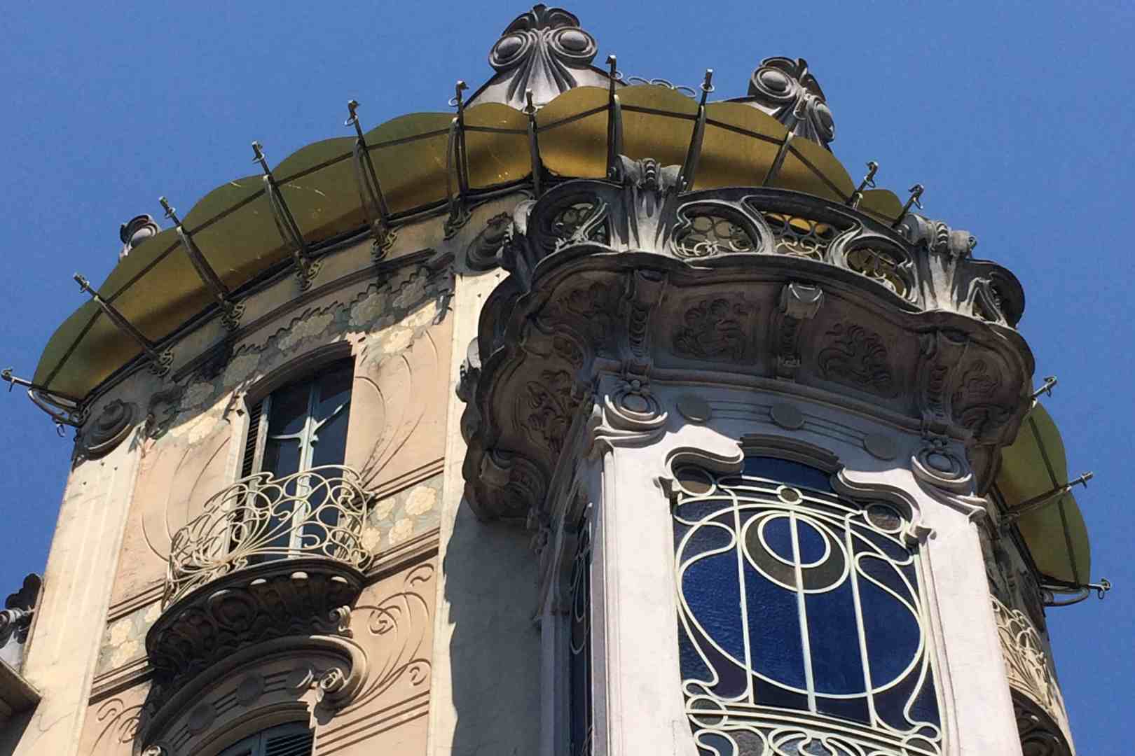 Art Nouveau and Liberty balcony in Turin