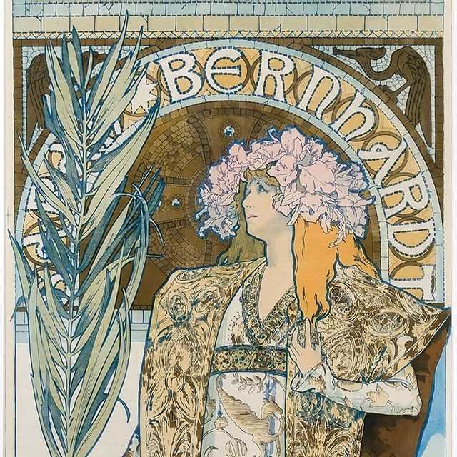 Alphonse Mucha Sarah Bernhardt drawing - full picture.