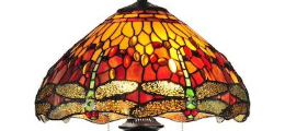 Tiffany Style lamp red and yellow, USA.