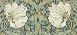 William Morris - Glasgow style pattern design - white flowers.