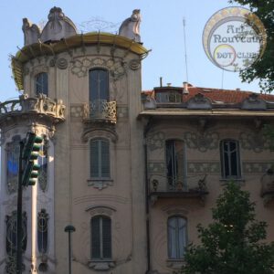 art nouveau building in turin piemonte italia