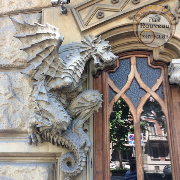 draon on a door entrance Torino Liberty Style