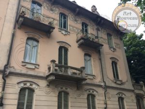 art nouveau façade in the italian city of turin