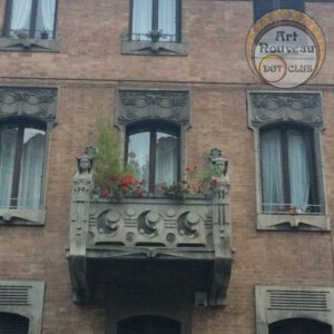 nice balcony in the art nouveau city of Turin