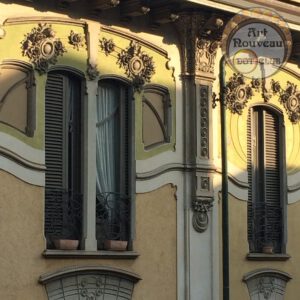 art nouveau windows in the city of Turin Piedmont