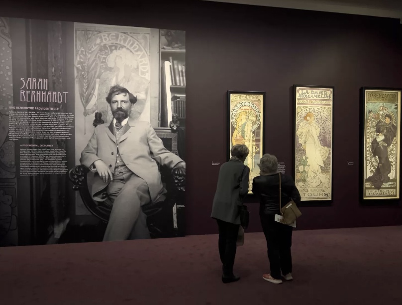 Alphonse Mucha exhibition in Aix-en-Provence, France, ini 2024.