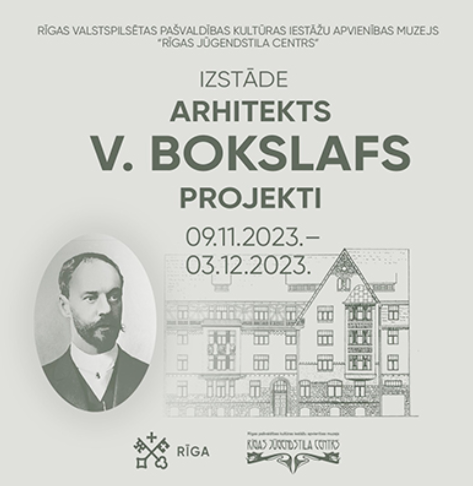 Poster of the exhibition about Wilhelm Bockslaff at the Riga Art Nouveau Center, Latvia.