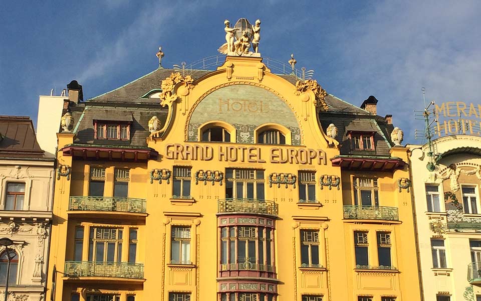 Located on famous Wenceslas Square, home to revolutions and protests, sits the grand Hotel Evropa. This Art Nouveau beauty was built in 1889 under the name At the Archduke Stephan, but between 1903 and 1905, architects Bedrich Bendelmayer and Alois Dryak rebuilt the structure in the Art Nouveau style with Bohumil Hubschman, Jan Letzel and Ladislav Saloun designing the gorgeous interior.