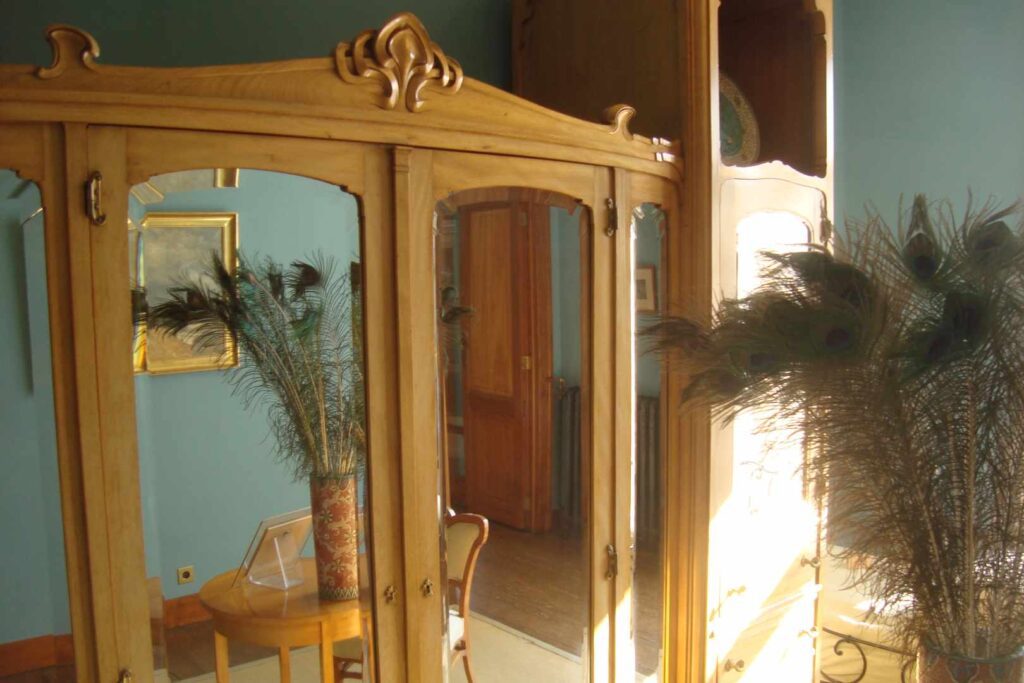 Wardrobe covered by mirrors. Built between 1898 and 1901, the two buildings of Victor Horta Museum are typical of Art Nouveau at its height.