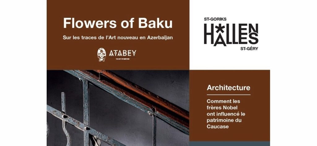 Poster of Flowers of Baku exhibition in Brussels in 2024 and 2025 - partial image.