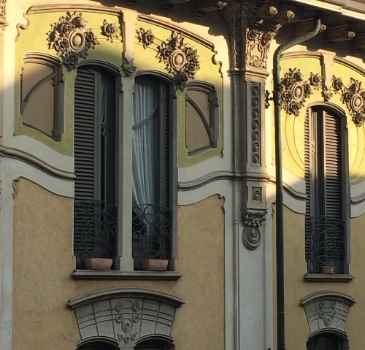 Art Nouveau in Turin at sunrise: Italy.