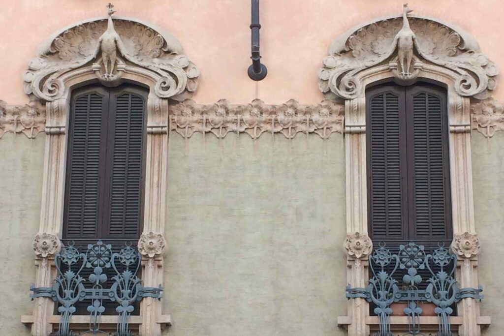 Two windows. Art Nouveau in Milan indicates the spread of such artistic style in the city of Milan between the early years of the 20th century and the outbreak of the First World War.