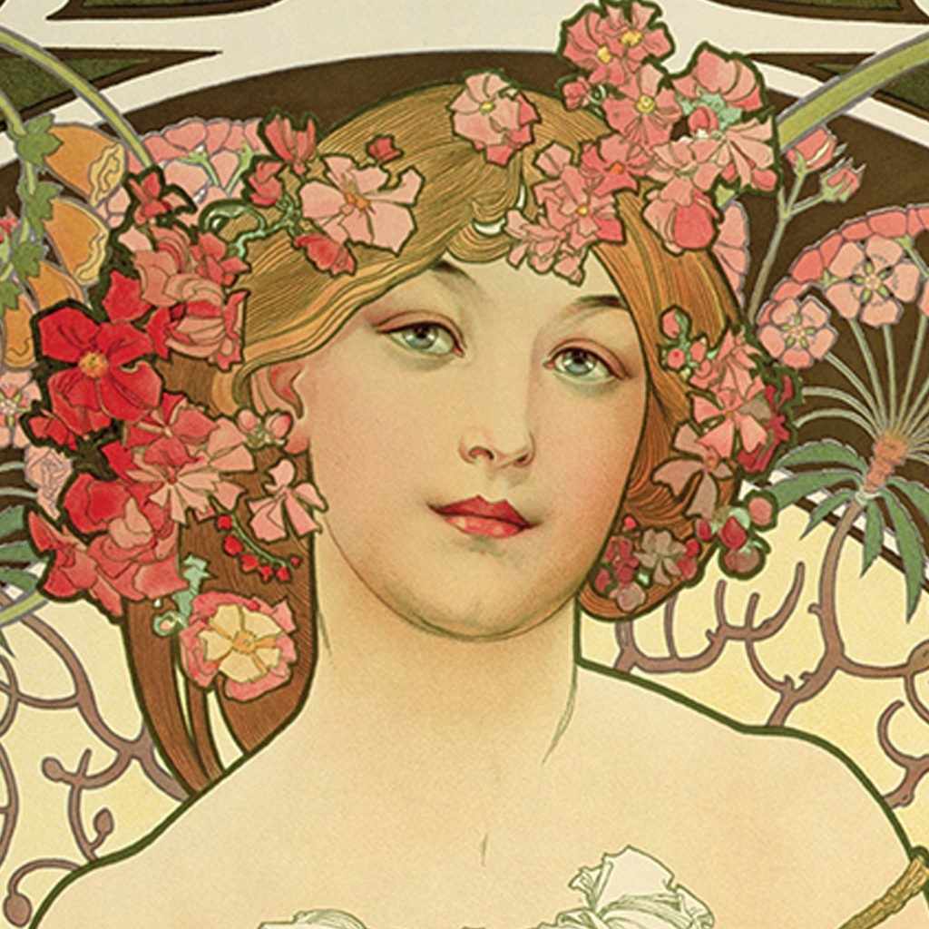 Mucha's drawing of the Alphonse Mucha in Bologna, exhibition in 2018 and 2019.